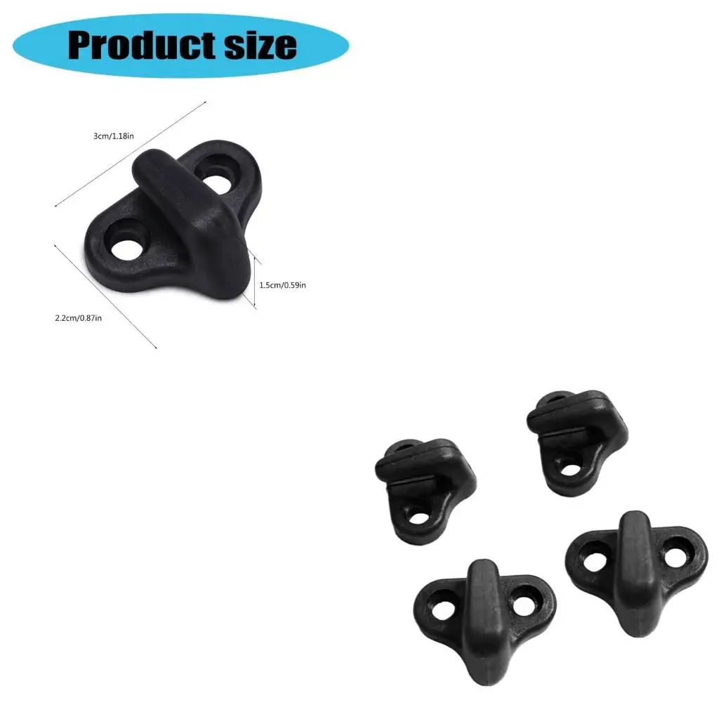 Q39E Kayak Lashing Hook, Double Hole J Hook Nylons Bungee Hook Replacement with Flathead Screws for Kayak Canoes Boats