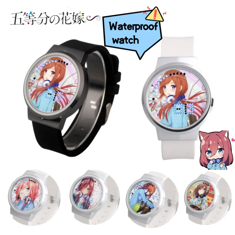 

Квинтэссенция квинтуплетов Nakano Ichika Nino Miku аниме водонепроницаемые часы с сенсорным экраном креативные студенческие наручные часы с сердечком для девочек