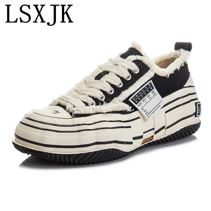 LSXJK Beggar\'s Shoes 2022 New Spring Top Layer Cowhide Shoes Women\'s Flat Shoes Women\'s Thick Sole Leather Vulcanized Shoes