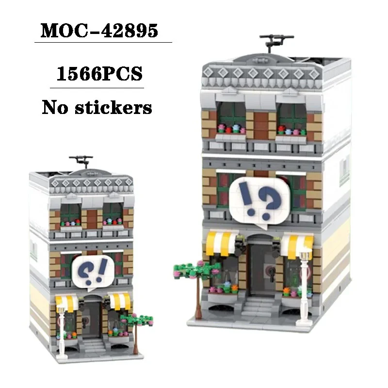 Building Block MOC-42895 Modular Comic Store Apartment Model 1566PCS Adult and Children's Birthday Christmas Toy Gift Decoration