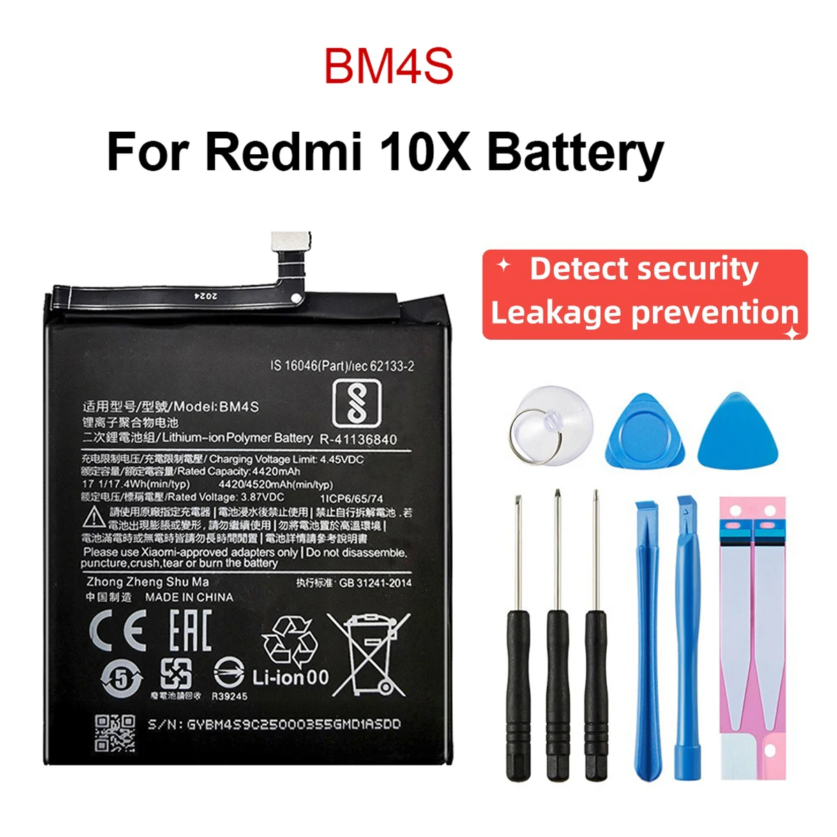 

100% Orginal For Xiaomi BM4S Replacement Phone Battery For Redmi 10 X(5G) Batteries Internal Bateria Leakage Prevention