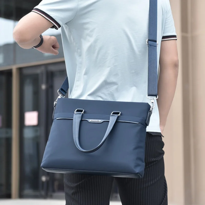 Maleta executiva para homens, bolsa com zíper, bolsa para laptop, grande capacidade, bolsa mensageiro de ombro masculino, moda escritório, nova