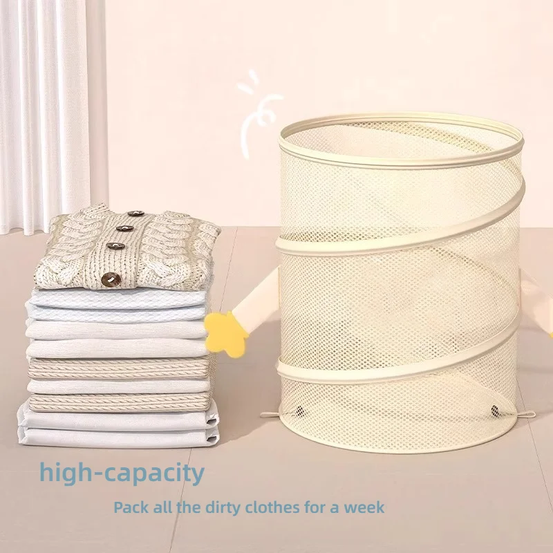 سلة غسيل قابلة للطي مع غطاء - سلة ملابس قذرة قابلة للطي |   مقاوم للرائحة والغبار للمهاجع والمنزل |   توفير المساحة،