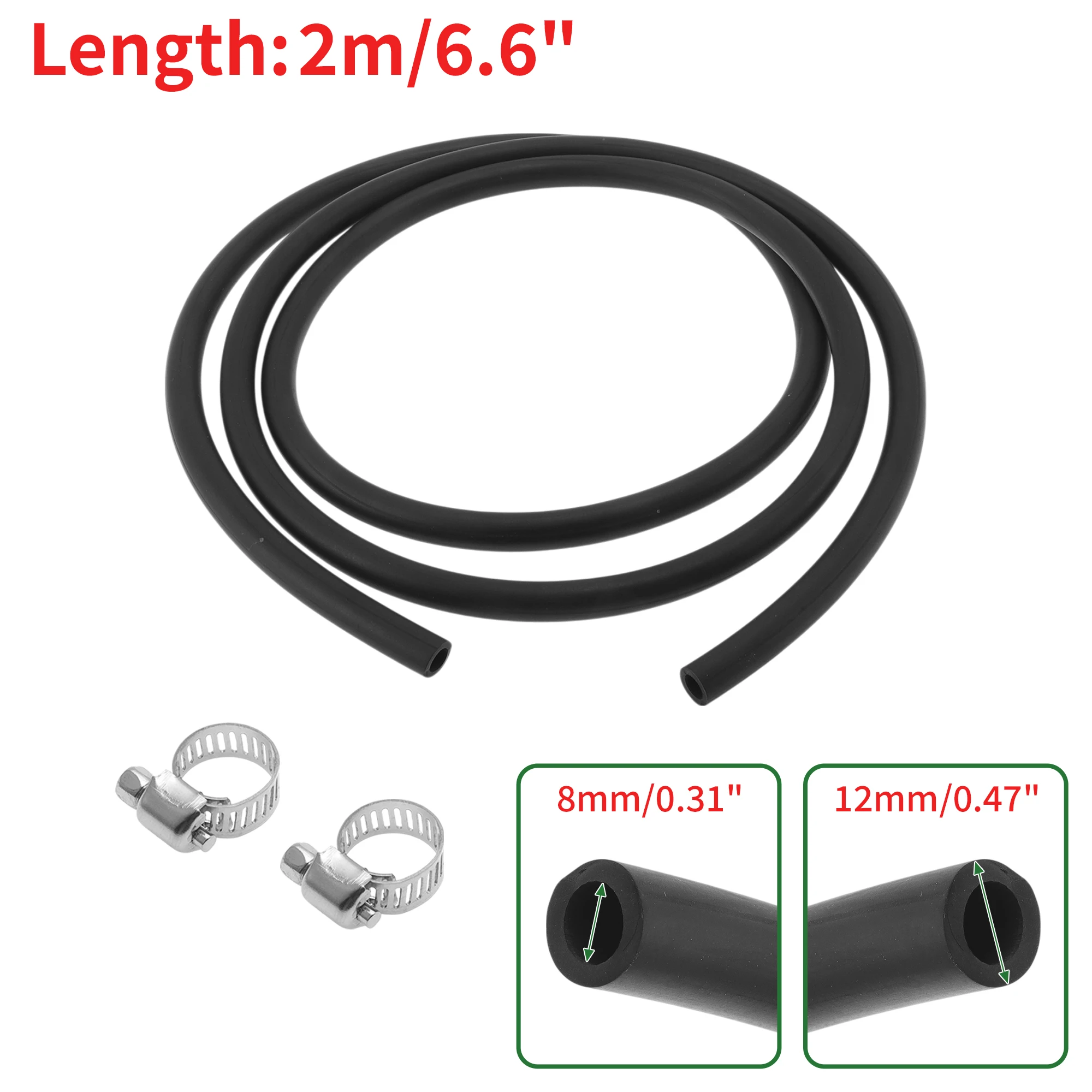 

UXCELL Lubricating Oil Hoses 8x12mm 2m Water Hose Pipe Tubing