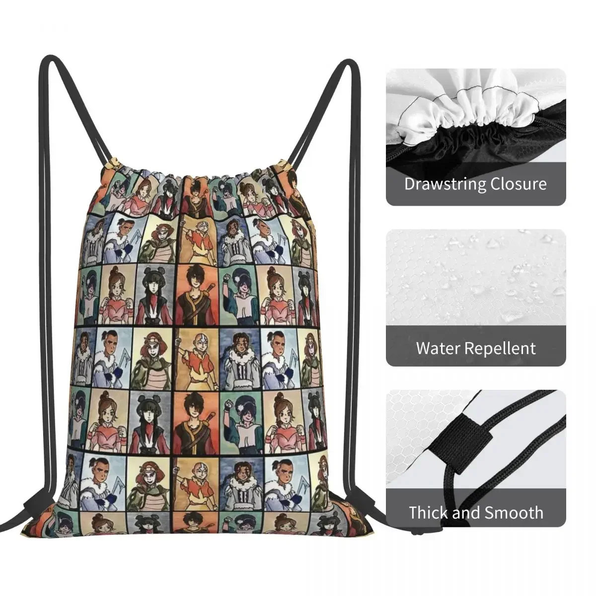 The Last Paintbender Team Avatar Ultimate Backpacks Drawstring Bags Drawstring Bundle Pocket Shoes Bag Book Bags For Man School