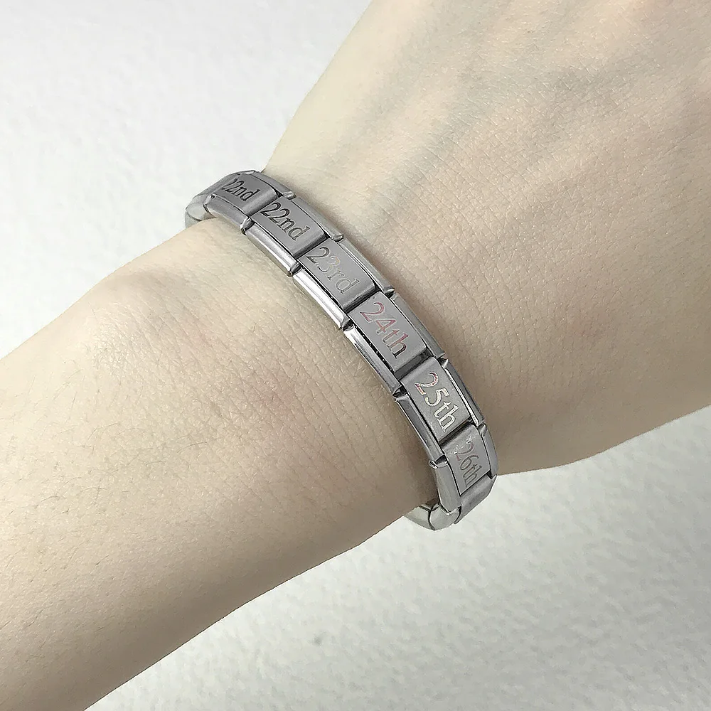 Gemosa Original Gänseblümchen Mode Frauen Armband Datum italienische Charm Links passen 9mm Armband Edelstahl Schmuck herstellung – Detail 4