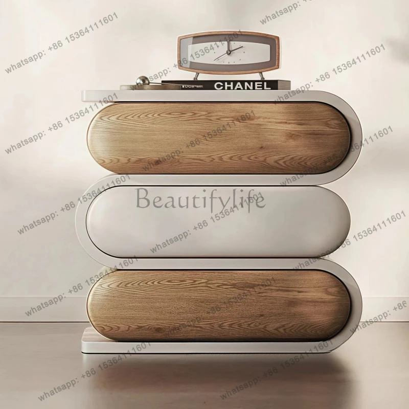 

Nordic paint bedside table high-end modern simple drawer bedroom storage storage chest customization