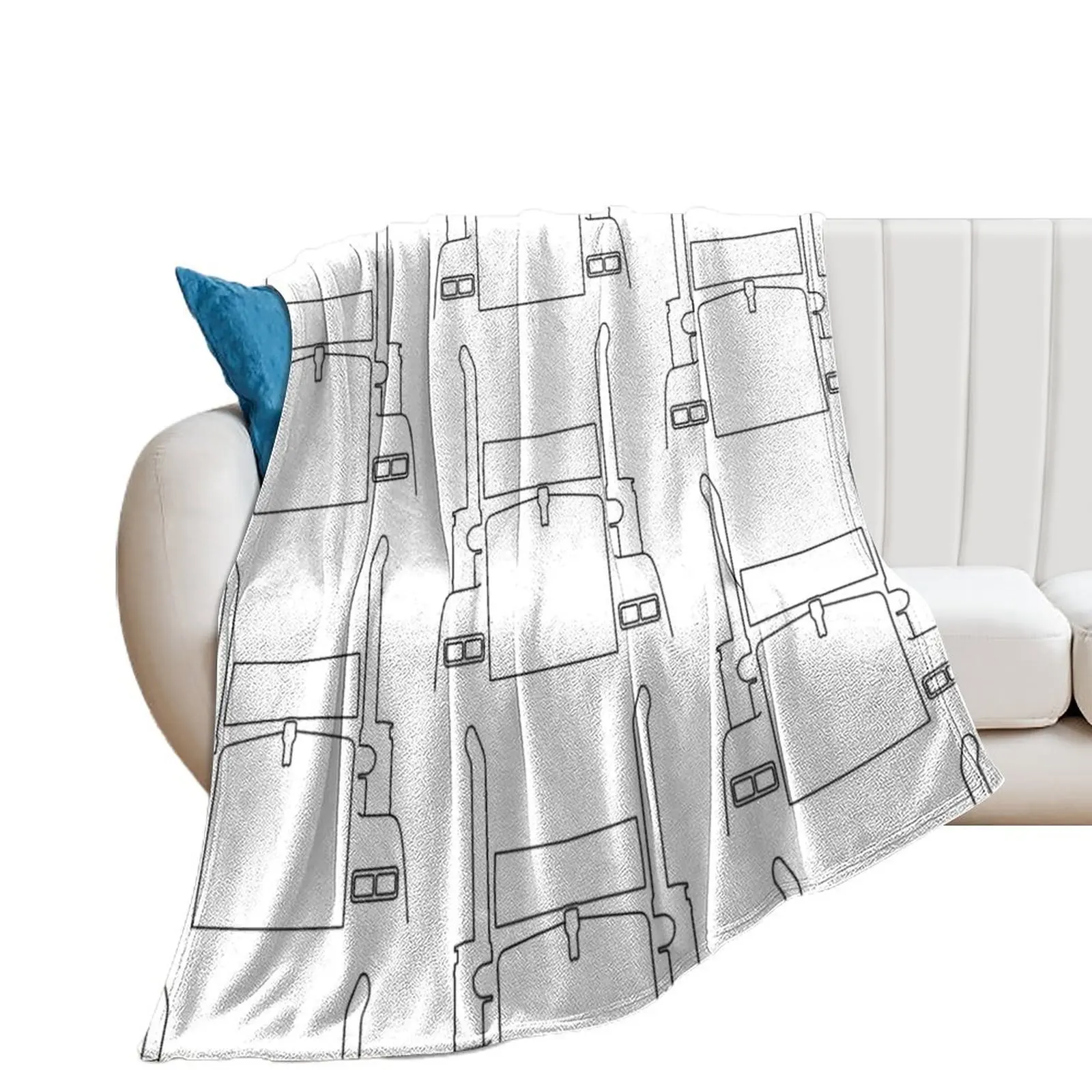 

Kenworth big rig truck outline graphic (black) Throw Blanket funny gift for sofa Blankets