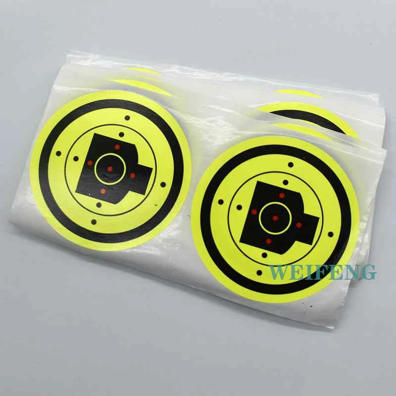 100 pces 3 polegada tiro alvo adesivo de papel auto-adesivo reativo splatter pasters fluorescente para arma rifle paintball treinamento