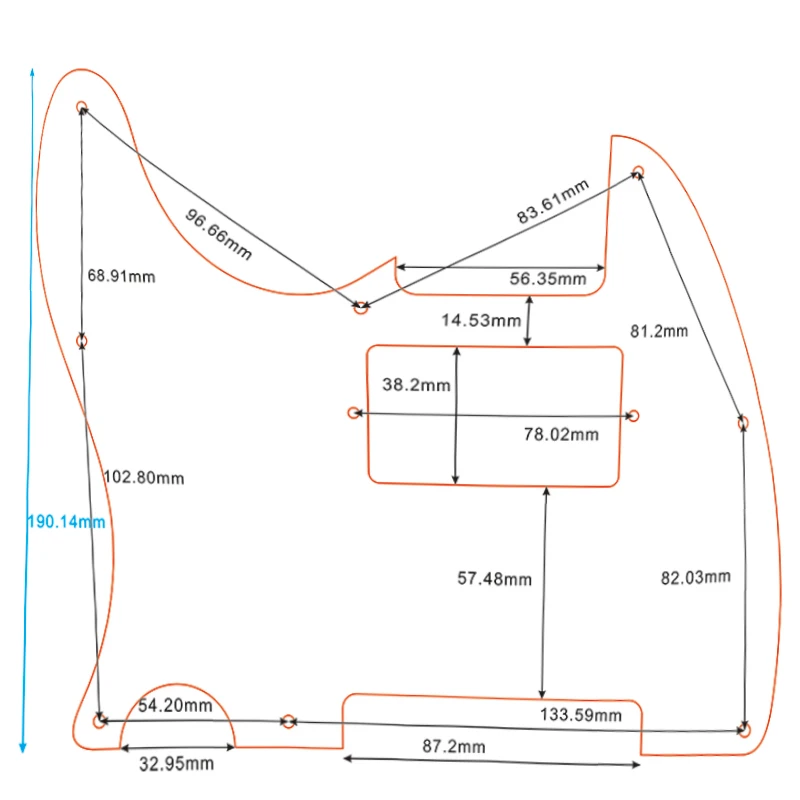 Pleroo Guitar Parts -For US Left Handed Standard 8 Screw Holes Tele Telecaster With PAF Humbucker Guitar Pickguard Scratch Plate
