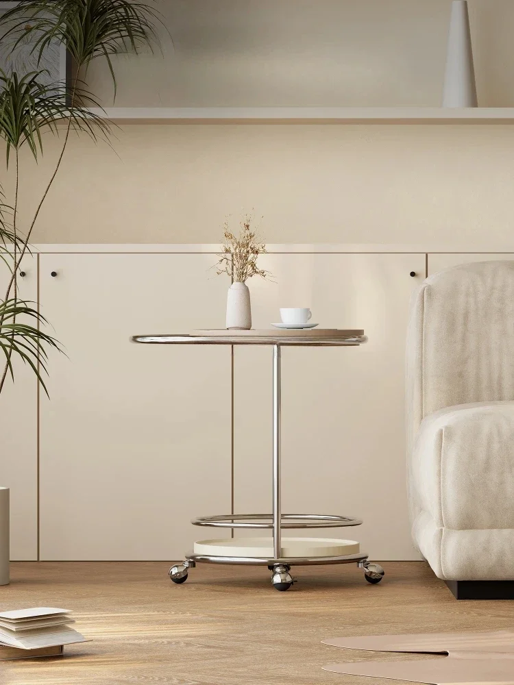 

Легкая роскошная гостиная High Sense, креативная тележка из нержавеющей стали с кремовым ветром, боковая часть, несколько подвижных шкивов, мебель для гостиной