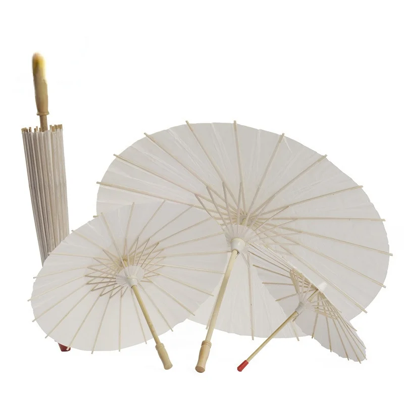 Witte Olie-Papier Paraplu Handgemaakte Dans Bruiloft Accessoires Bruids Paraplu Kant Paraplu Parasol Ombrelle Mariage