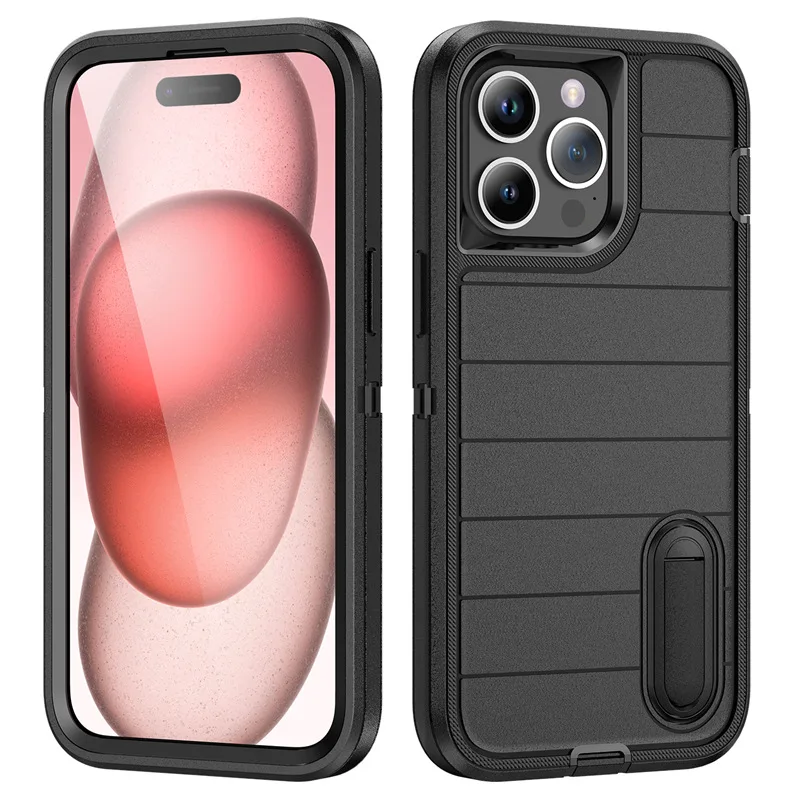 

Подходит для iPhone 16, 15, 1413/iPhone 14 Plus/iPhone 12 Pro Max 5G, трехслойный толстый и прочный защитный чехол для телефона с кронштейном