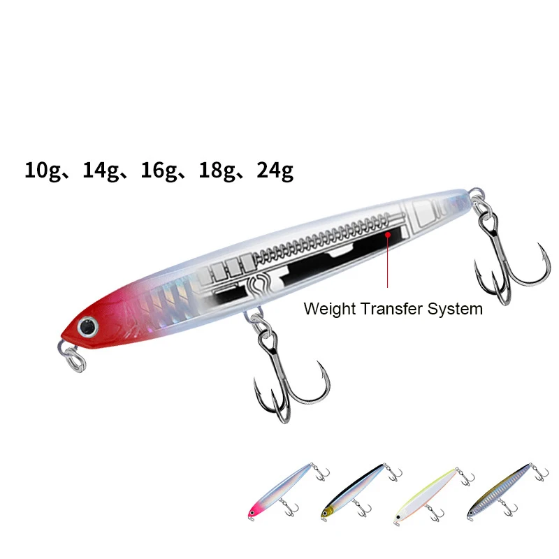 Spinning Sinking Pencil Bait 10G 14G 18G 24G Fishing Lure WTS Needle Swimbait Sinking Vibrating Wobbler Saltwater Hard Bait