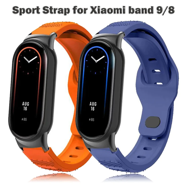 Bracelet en Silicone pour montre intelligente Xiaomi Mi Band 9 8, Bracelet de sport respirant, Bracelet de remplacement pour MiBand 9 8NFC 8