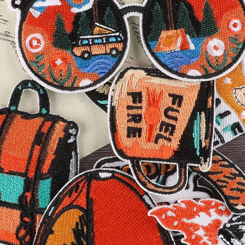 Creative Tent Camping Camping Outdoor Patches for Jean Jackets Backpack Embroidery Iron on The New Patches Badges Stickers