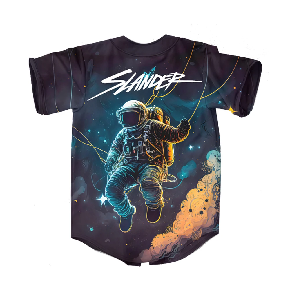 Slander Rave Baseball Jersey EDM Festival Merch V-Neck Short Sleeve Button-up Shirts Women Men Streetwear Tops