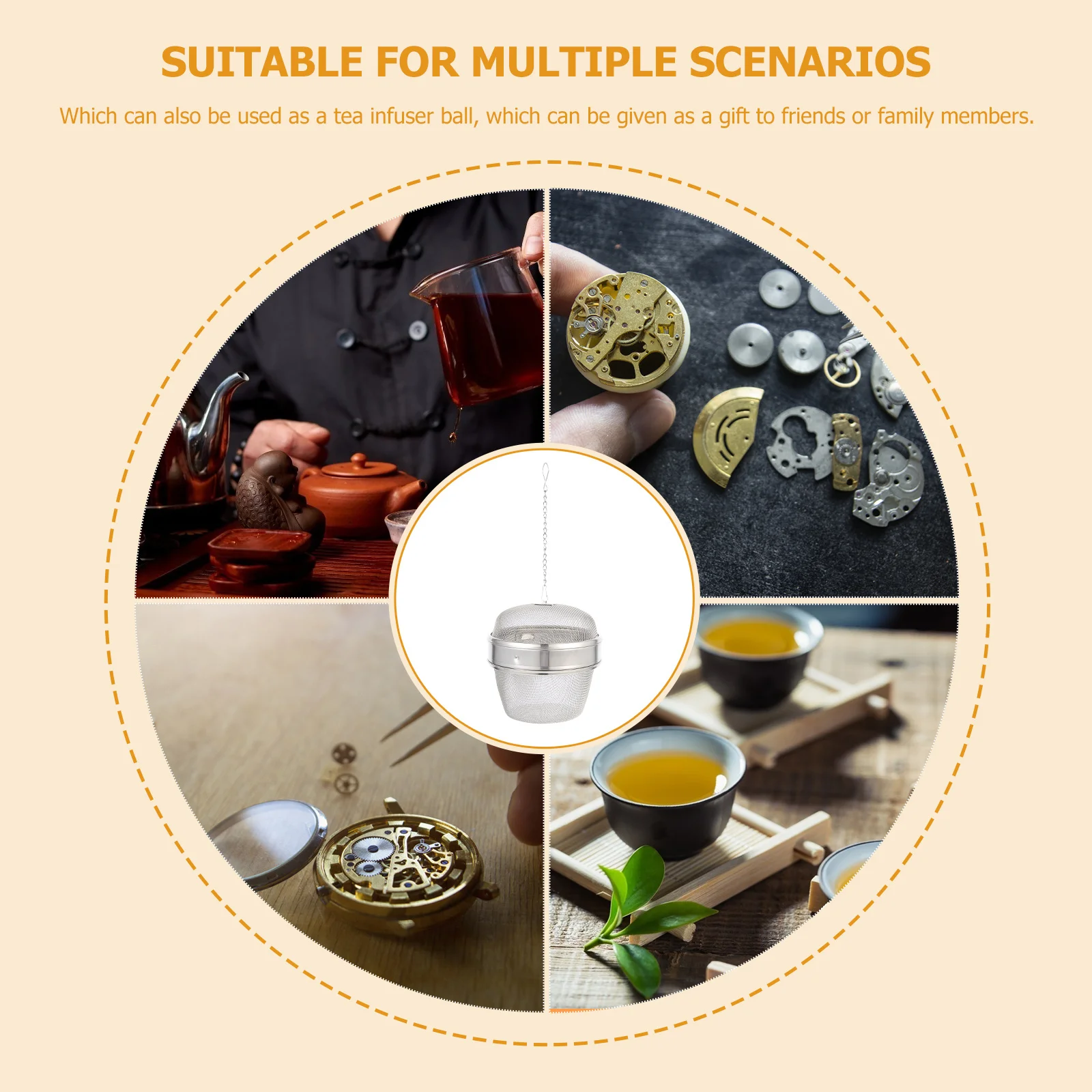 

2 шт., корзина для чистки ювелирных изделий из нержавеющей стали, корзина для мытья часов, многофункциональные шарики для заварки чая, ситечко для чая