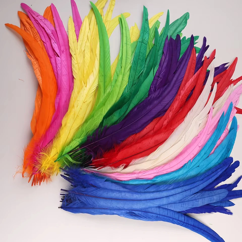 

20/50pcs 25-30cm Rooster Tail Feathers for Crafts Carnival Accessories Natural Long Feather Plumes Chicken Headdress Decoration