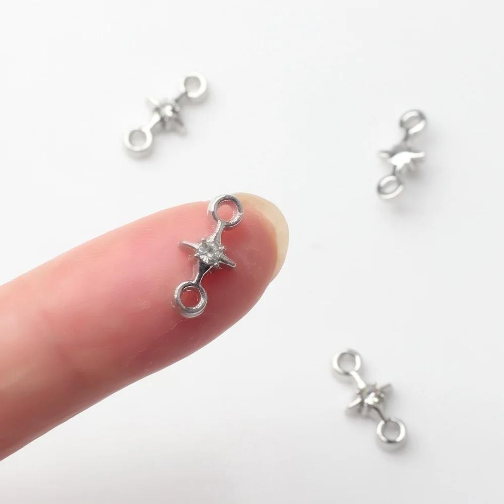 Elegant Zinc Alloy Connector with Alloy Inlaid Rhinestones Ideal for DIY Jewelry Making Bulk Items Wholesale 10pcs/lot