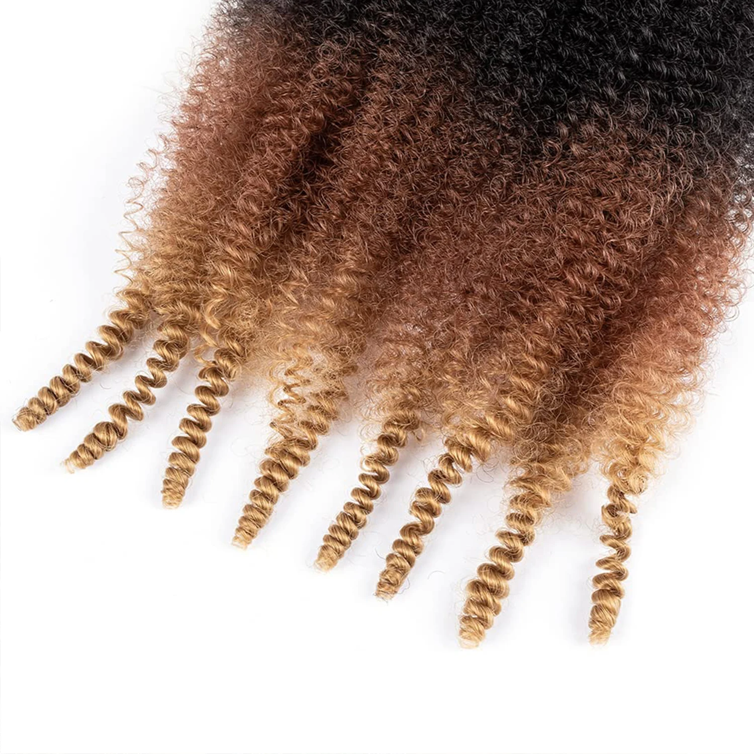 مارلي تويست تجديل الشعر 1-6 حزم نابض الأفرو تويست أومبير شقراء غريب مجعد تجديل الشعر الاصطناعية التفاف