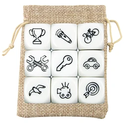 9pcs Dice Telling Story Imagine Story Dice with Bag for Game Party Game for Gifts