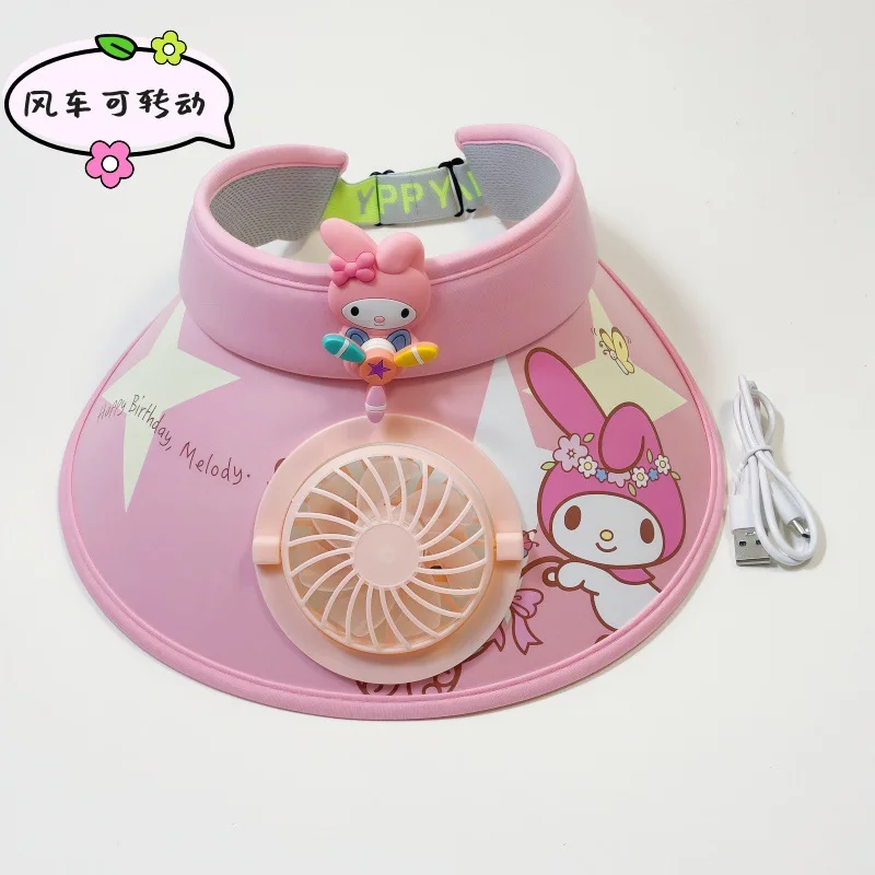 漫画サンリオ帽子子供日焼け止め帽子太陽の帽子ファンガール夏の太陽の帽子日焼け止め通気性アニメフィギュアかわいい