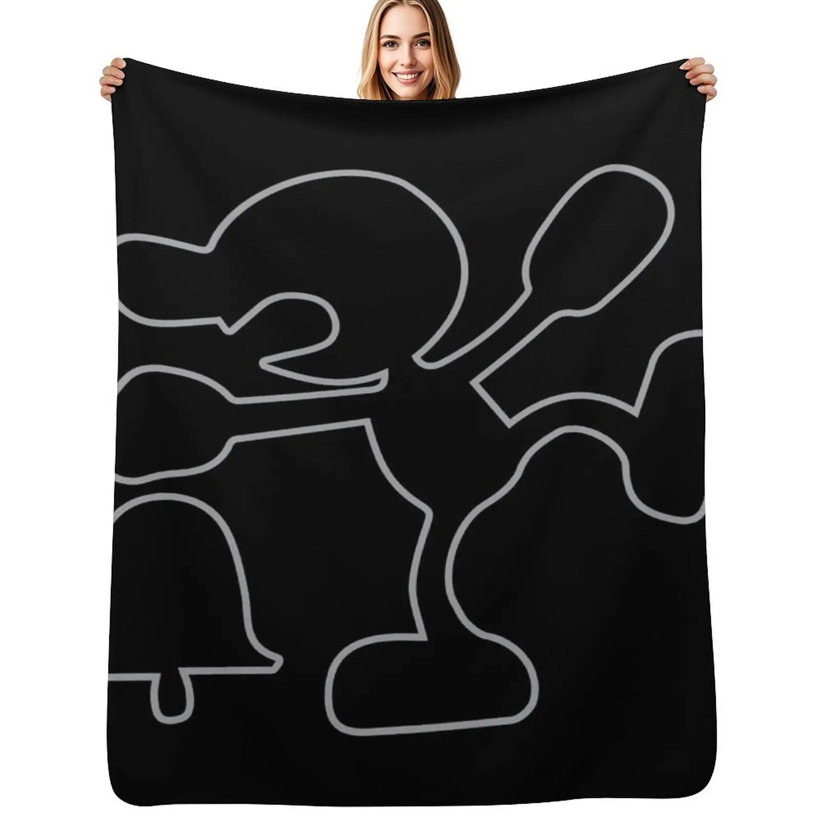 Mr Game & Watch Throw Blanket halloween Travel Blankets Sofas Of Decoration Sofas Flannels Decorative Throw Blankets