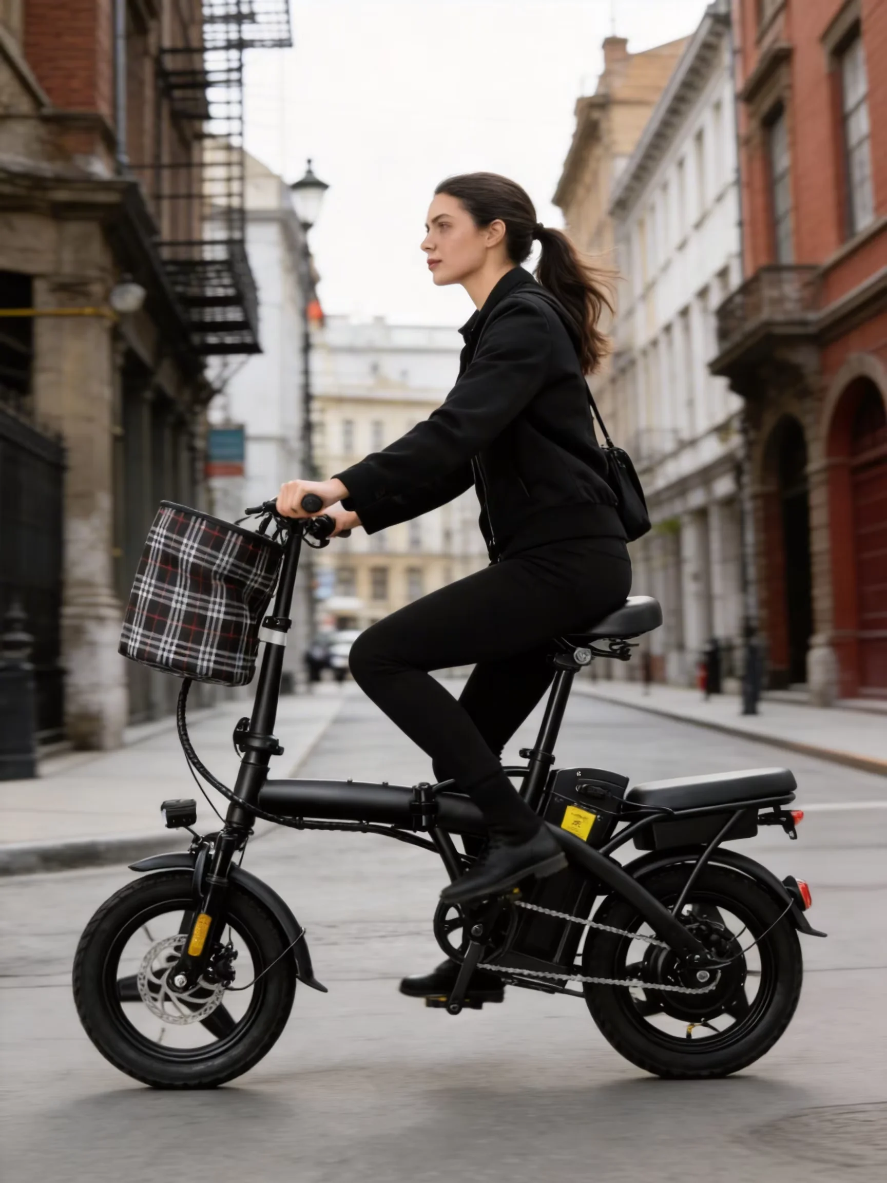HEZZO T5 Lightweight Folding Electric Bike for Adults 48V 350W 20MPH 18-22 Miles Range 14Inch Disc Brake Commuter E-bike