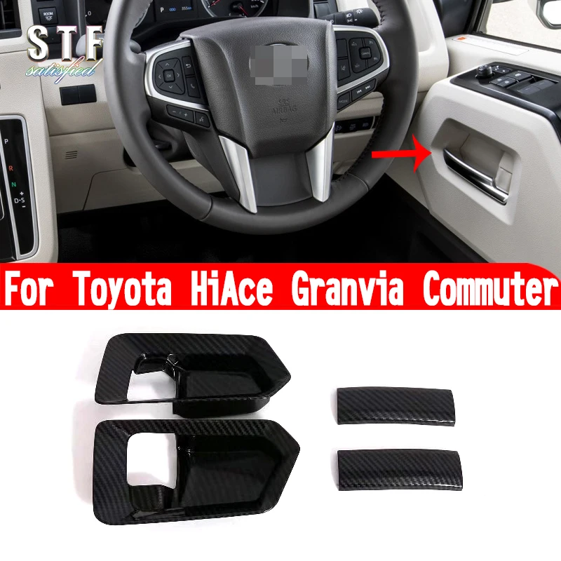 For Toyota HiAce Granvia Commuter 2019 2020 2021 2022 2023 Car Accessories Door Handle Cover Trim Molding Decoration Stickers