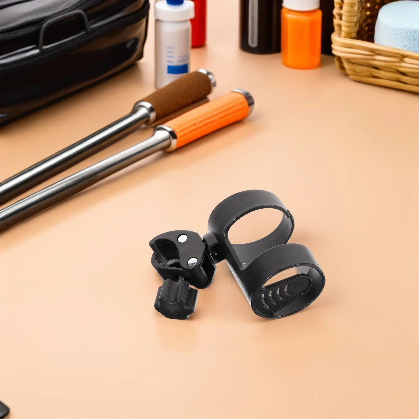 

2Pcs Adjustable Walker Cup Holder Lightweight Stable Clamp for Wheelchair Stroller Pram Universal Portable Bottle Coffee Holder