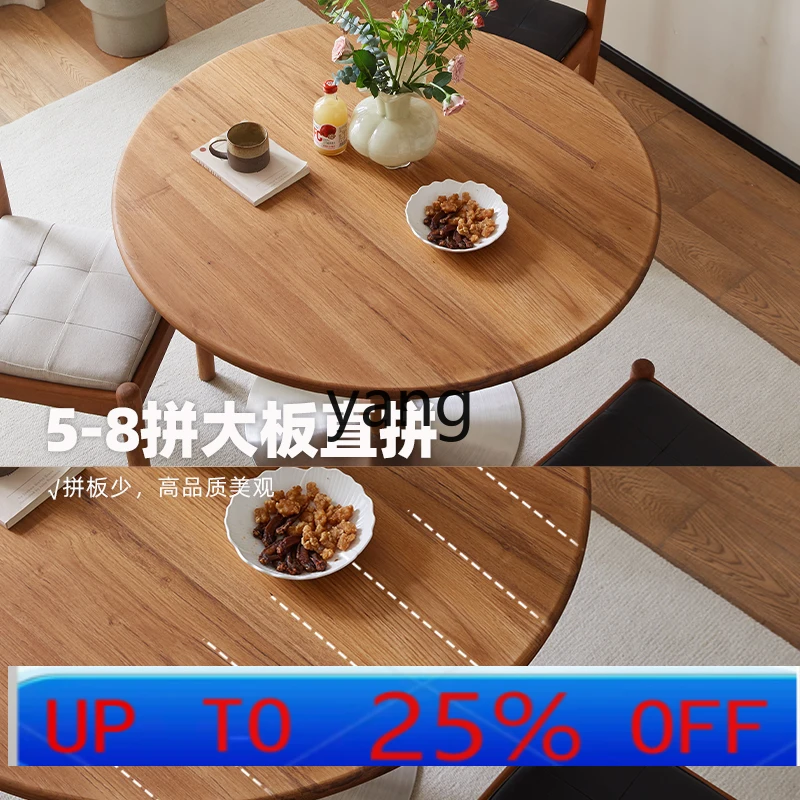 

LMM Vintage Style Teak Home Round Table Japanese Small Apartment Round Dining Table Balcony Leisure Table