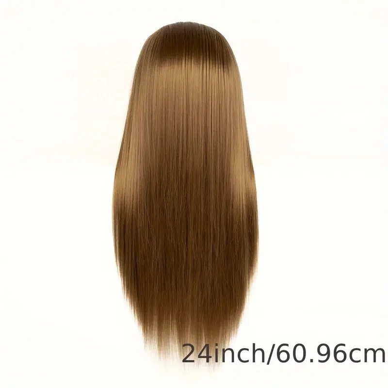 رأس عارضة أزياء مقاس 24 بوصة، رأس دمية لممارسة مستحضرات التجميل مع شعر، رأس تجديل لتصفيف الشعر