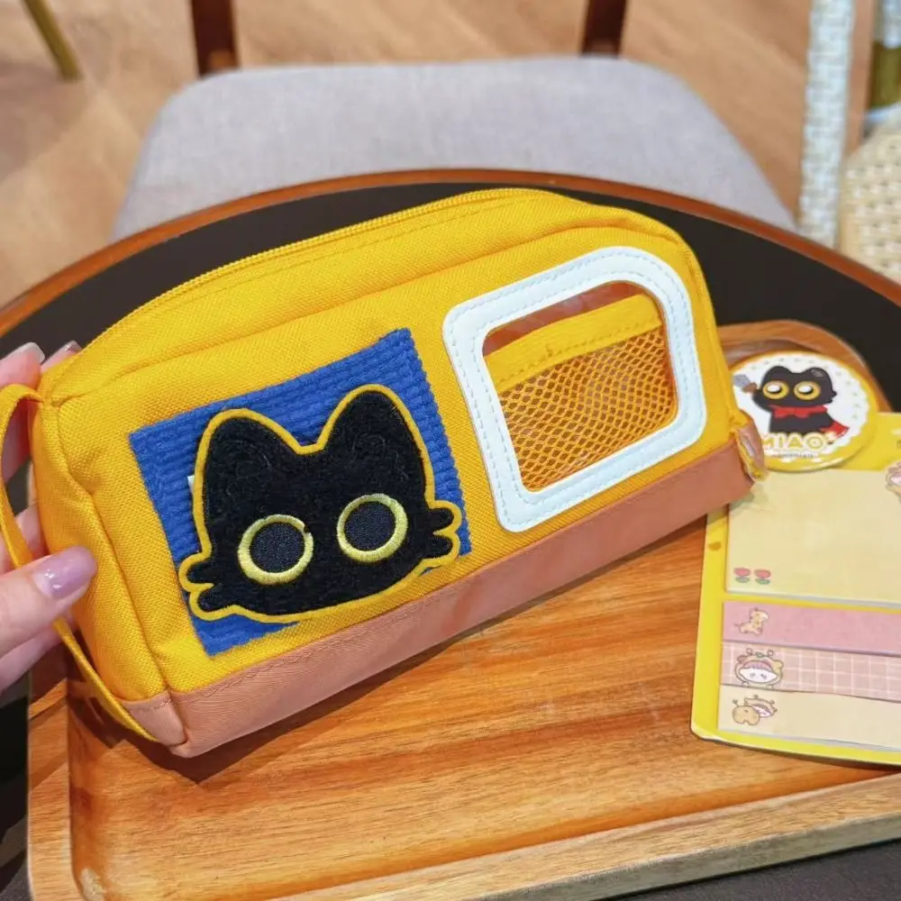 Large Capacity Cat Pencil Case Zipper Calico Stationery Bag Desk Organizer Cartoon Cat Pencil Bag Office Supplies view 4