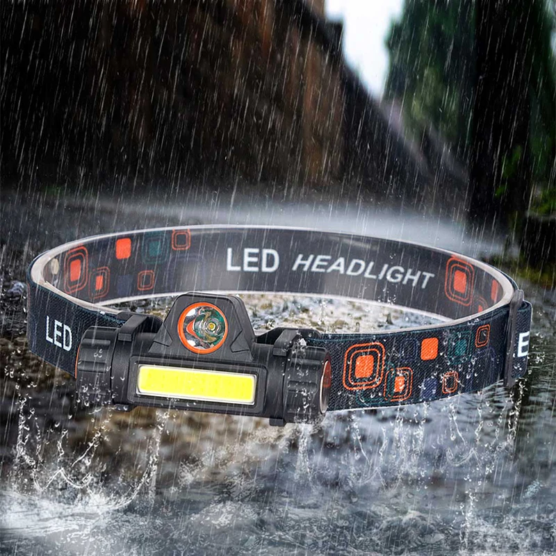 XP-G Q5 Zoomable Headlamp Sensor Head Lamp Headlight Wodoodporny 2500lm Led Wbudowany akumulator USB 18650 Światło robocze