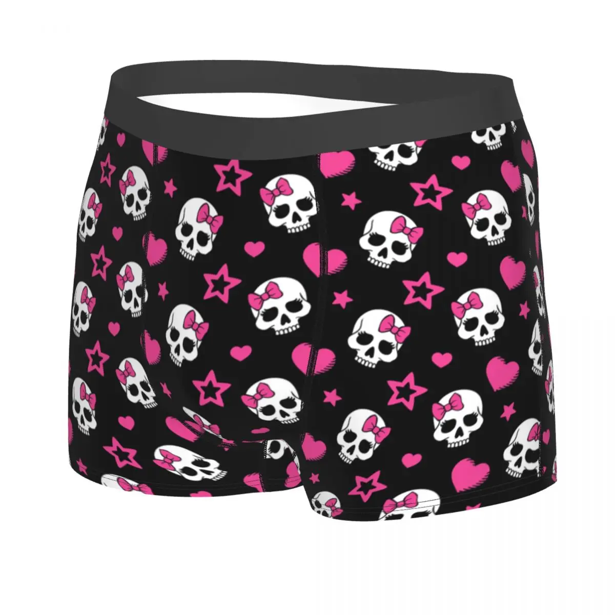 Custom Cool Gothic Skeleton Death Skull Boxers Shorts Panties Men's Underpants Stretch Briefs Underwear