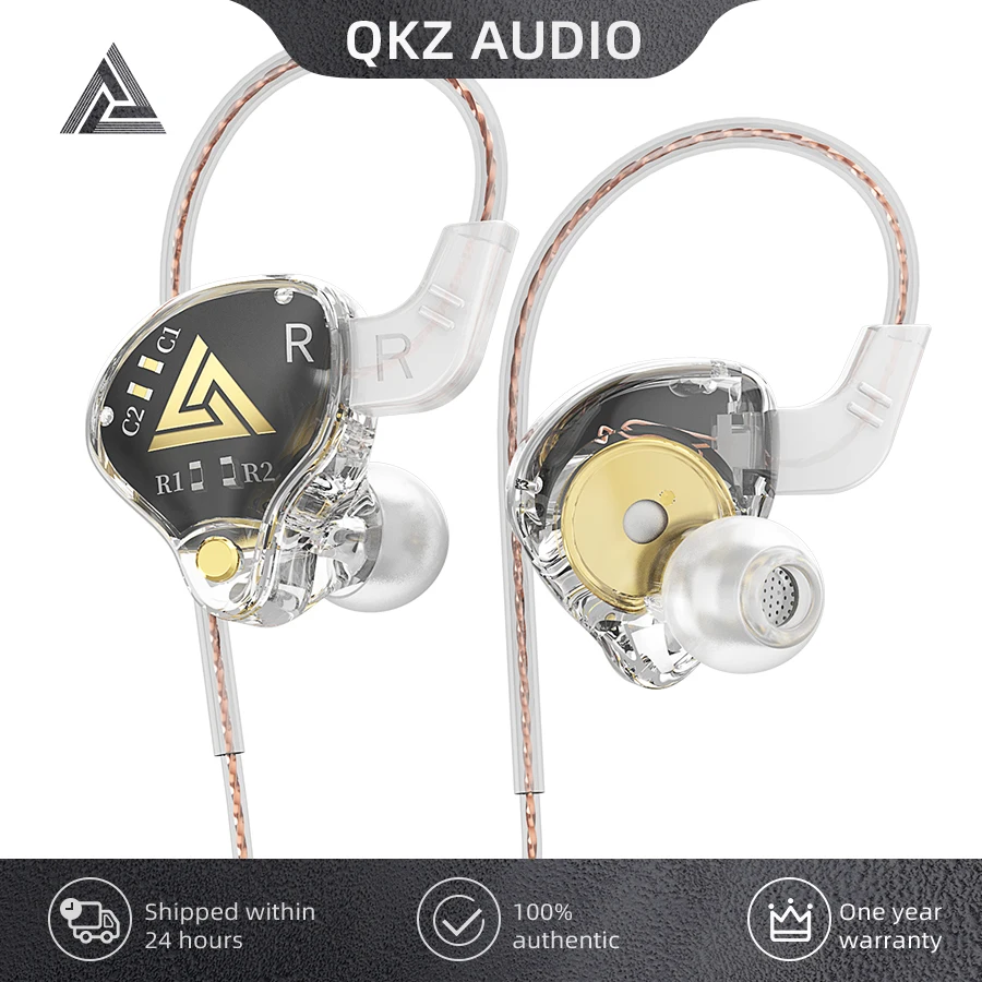 Écouteurs filaires QKZ AKX IEM de qualité professionnelle avec micro, son stéréo HIFI, prise jack 3,5 mm, pour musique, jeux et sport