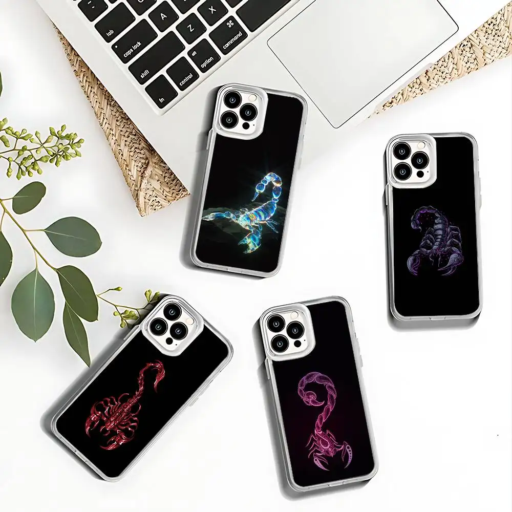 Coole Insekt Scorpion Handyhülle für iPhone 17,16,15,14,13,12,11 Pro,Max,Plus,X,XS,XR,SE4,E Mini Transparente Softcover