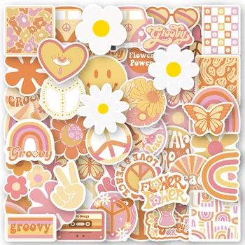 10/30/50/100 قطعة الكرتون الرجعية لطيف رائع بوهو الهبي الكتابة على الجدران ملصقات مائي الهاتف المحمول حقيبة ملصق مضاد للمياه لعبة طفل