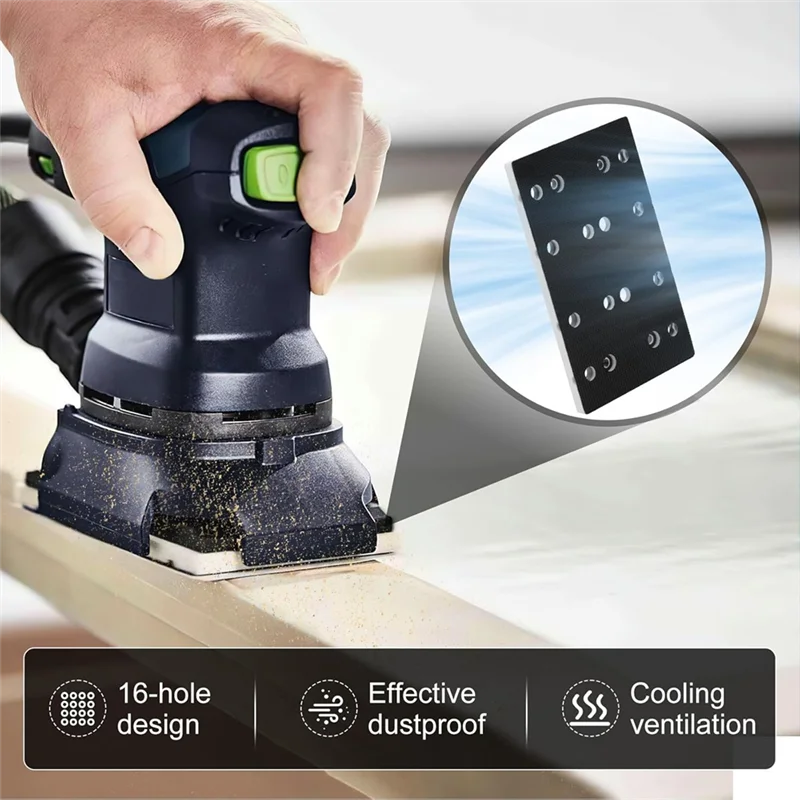 ABWZ-2Pack 130X80mm 후크 & 루프 샌딩 패드 Festool RTS 400 REQ 전기 샌딩 패드 용 12 홀 교체 플레이트