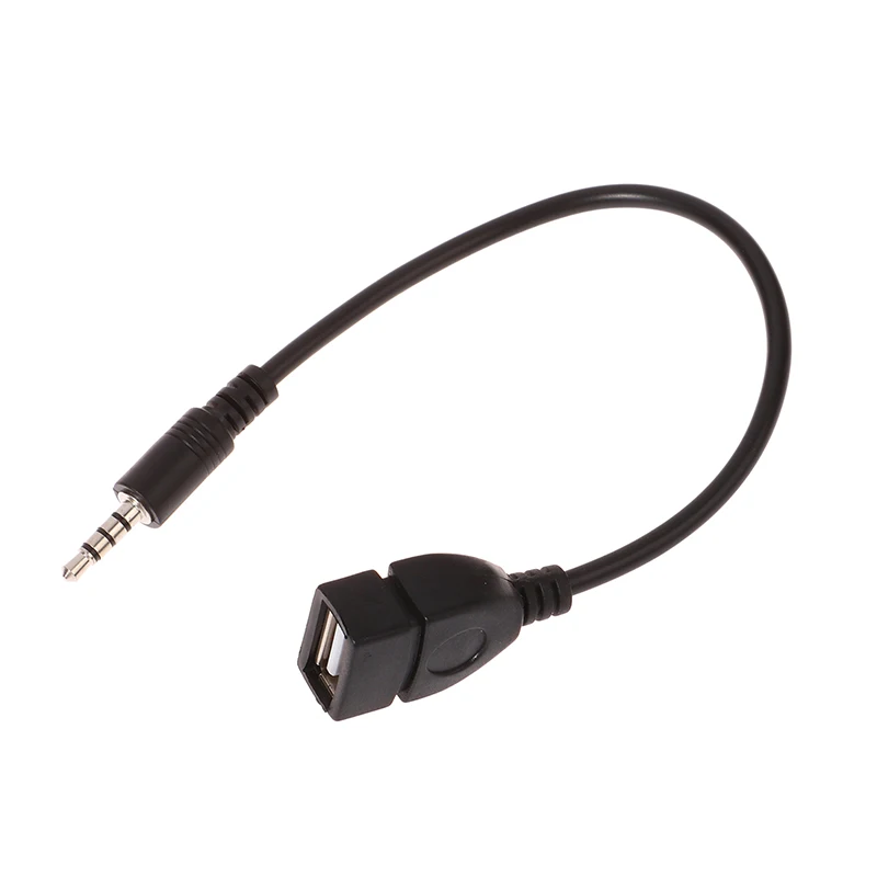 3.5mm czarny kabel Audio Car AUX do USB Audio elektronika samochodowa kabla do odtwarzania muzyki samochodowy sprzęt Audio kabel USB konwerter