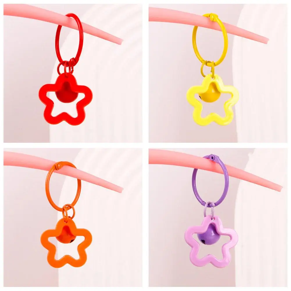 

Metal Keyrings Buckle With Stars Bear Pendant Colored Keychain For Diy Jewelry Making Key Ring Bag Accessories X0Y9