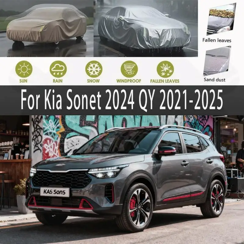 

Для наружной защиты, водонепроницаемые, пылезащитные, полные для Kia Sonet 2024, автомобильные чехлы