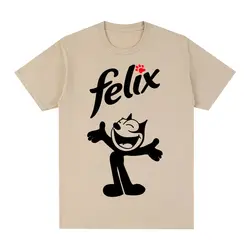 Cat Felix Vintage T-shirt Animals Pets Cartoons Tv Shows Cotton Men T Shirt New Tee Tshirt Womens Tops