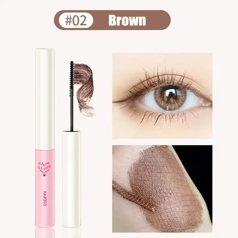 Silk Fiber Curling Mascara Ultra Fine Brush Lengthening Volumizing Waterproof Smudge Proof Long Lasting Eye Safe Quick Drying