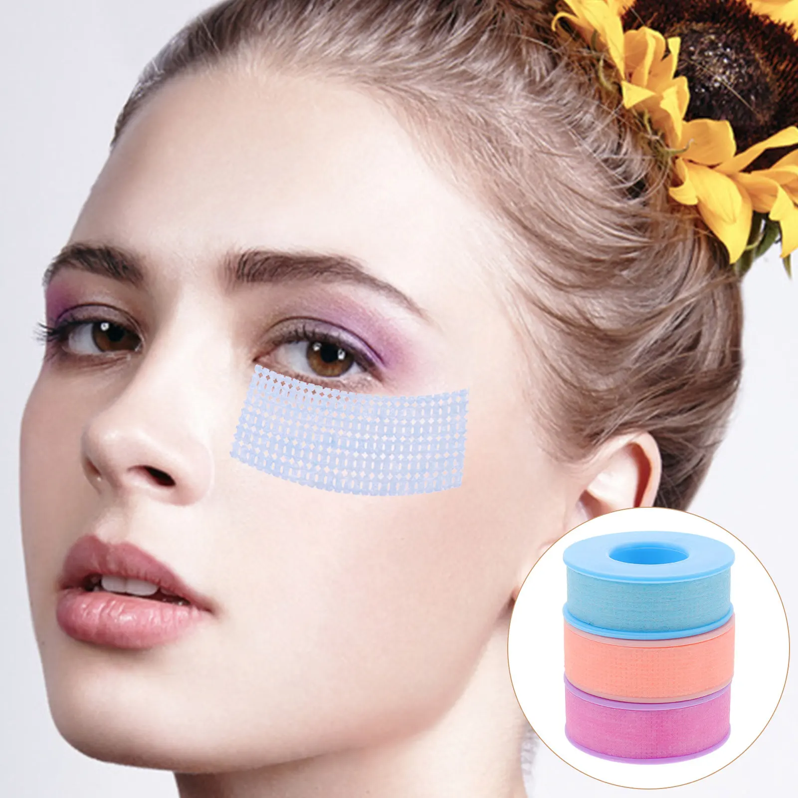 Cuttable Adhesive Fabric Lash Tape – Breathable Eyelash Extension Isolation Tape for Upper & Lower Lashes