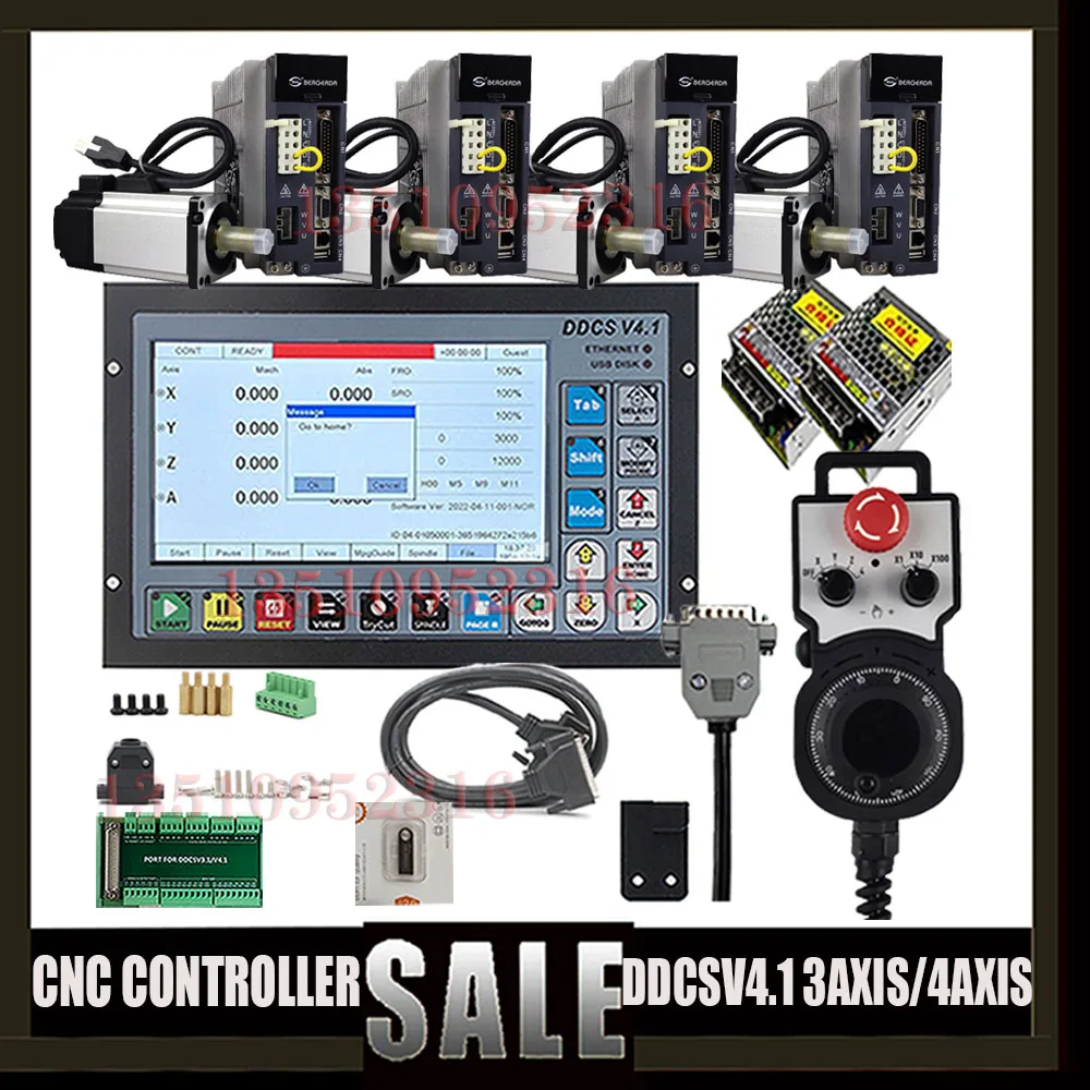 

Ddcsv4.1 4axis Cnc Controller Kit +4-piece Set Of 750w Ac Servo Motor+driver, One Set Of Z-axis With Brake +75w24v Power Supply