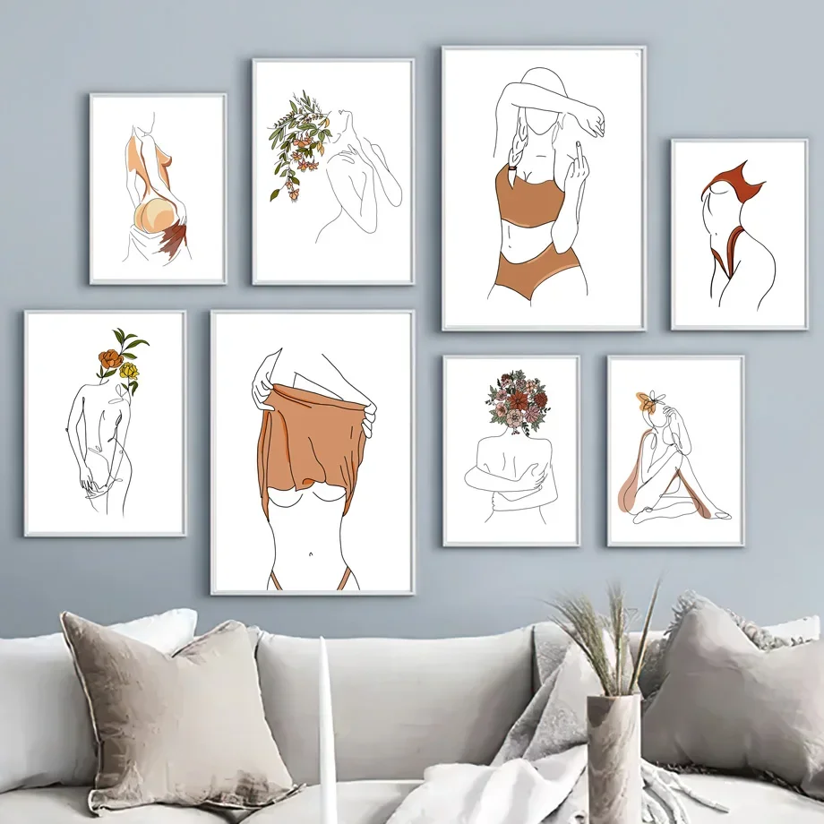 

Fashion Sexy Hot Naked Line Woman Body Ass Wall Art Canvas Painting Nordic Posters And Prints Wall Picture For Living Room Decor