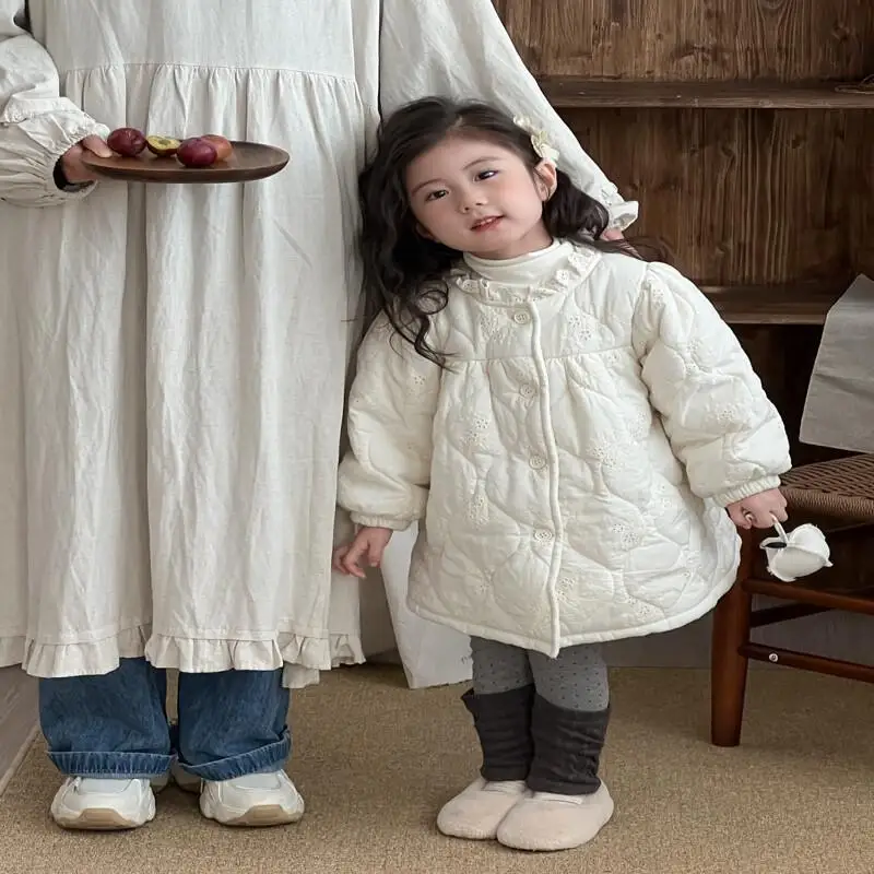 

Куртка на хлопковой подкладке для девочек, корейская версия, новая студенческая модная уличная одежда, брендовые осенние и зимние топы, детская одежда