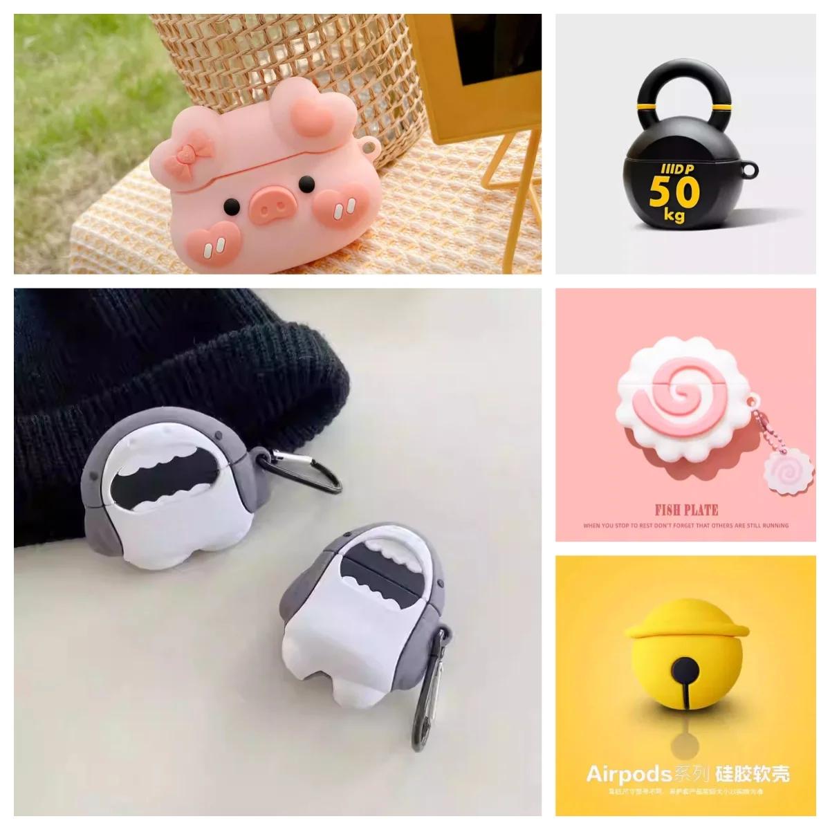 

Cute Silicone Headset Cover For AirPods Pro3 or 4 12 3 Case Cartoon Shark Wireless Bluetooth Earphone Case Box For AirPods Pro 3